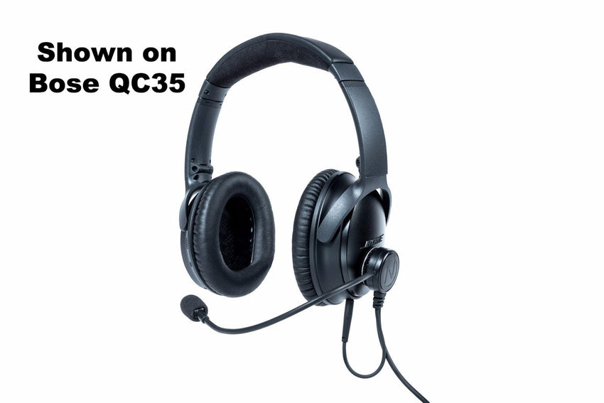NFlightMic installed on Bose QC35 quarter view