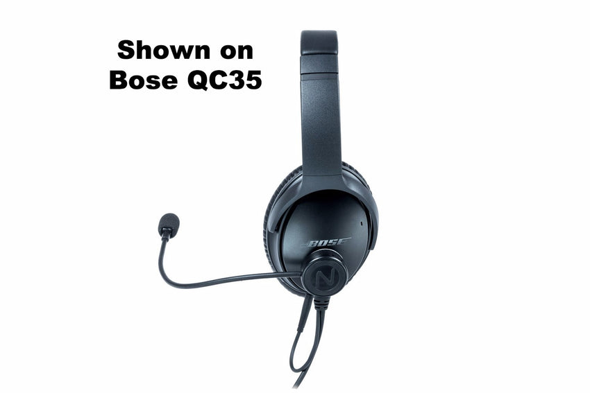 NFlight Mic installed on Bose QC35 side view