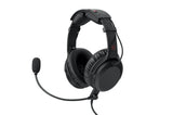 NFlight Ascent aviation headset in flight mode with boom microphone installed