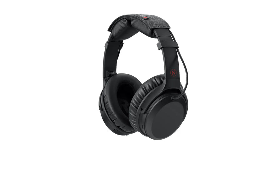 NFlight Ascent headset in life mode with microphone removed, used as wireless noise canceling headphones