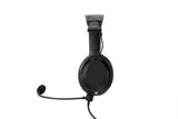 Side view of NFlight Ascent aviation headset showing earcup profile and microphone mount